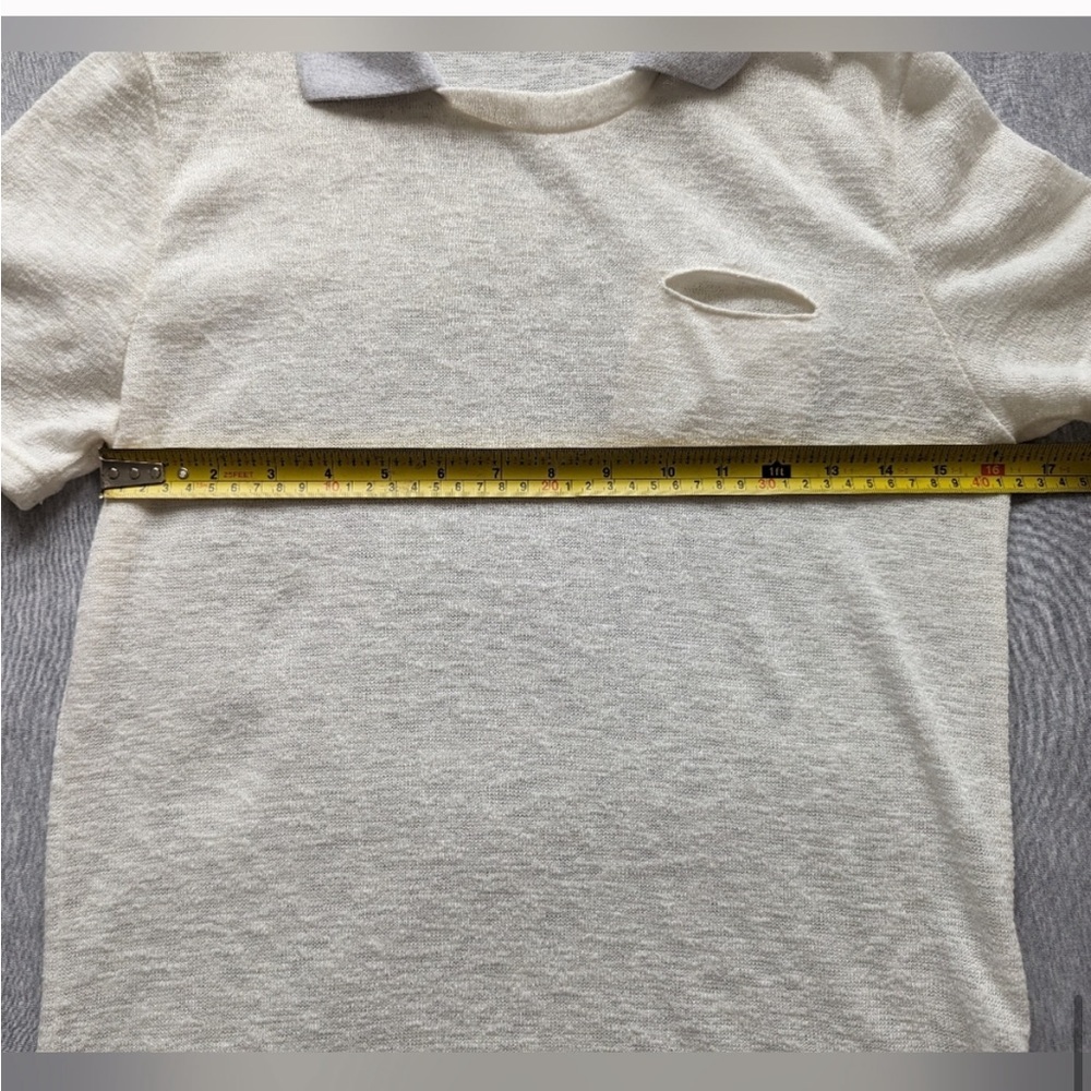 OAK + FORT Collared Textured Tee-Contrast Collar-Grey/Cream
Sz XS EUC๐โ - Picture 10 of 10